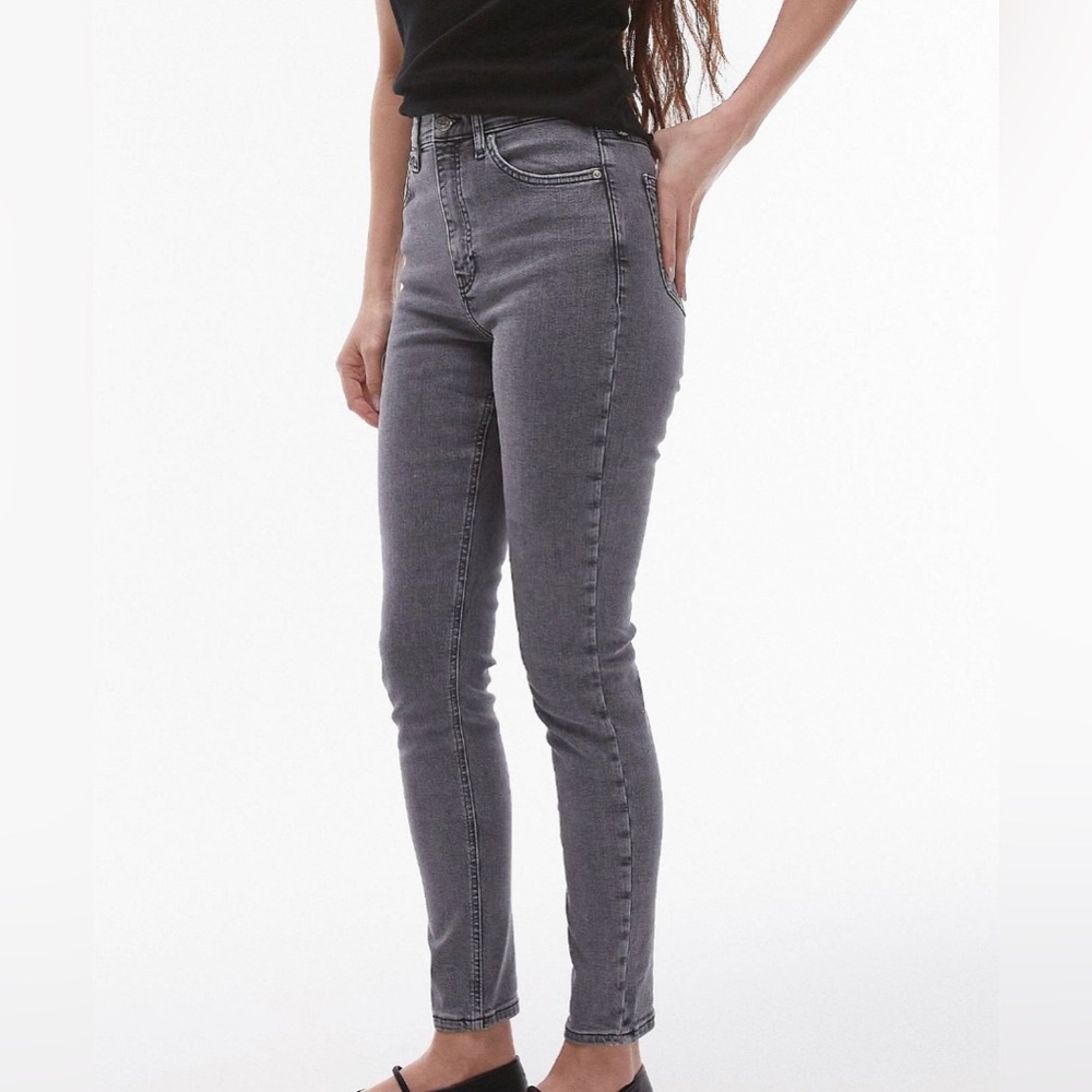 NWOT Topshop Jamie Skinny High Rise Jeans in Grey W26 L30 - Picture 4 of 10